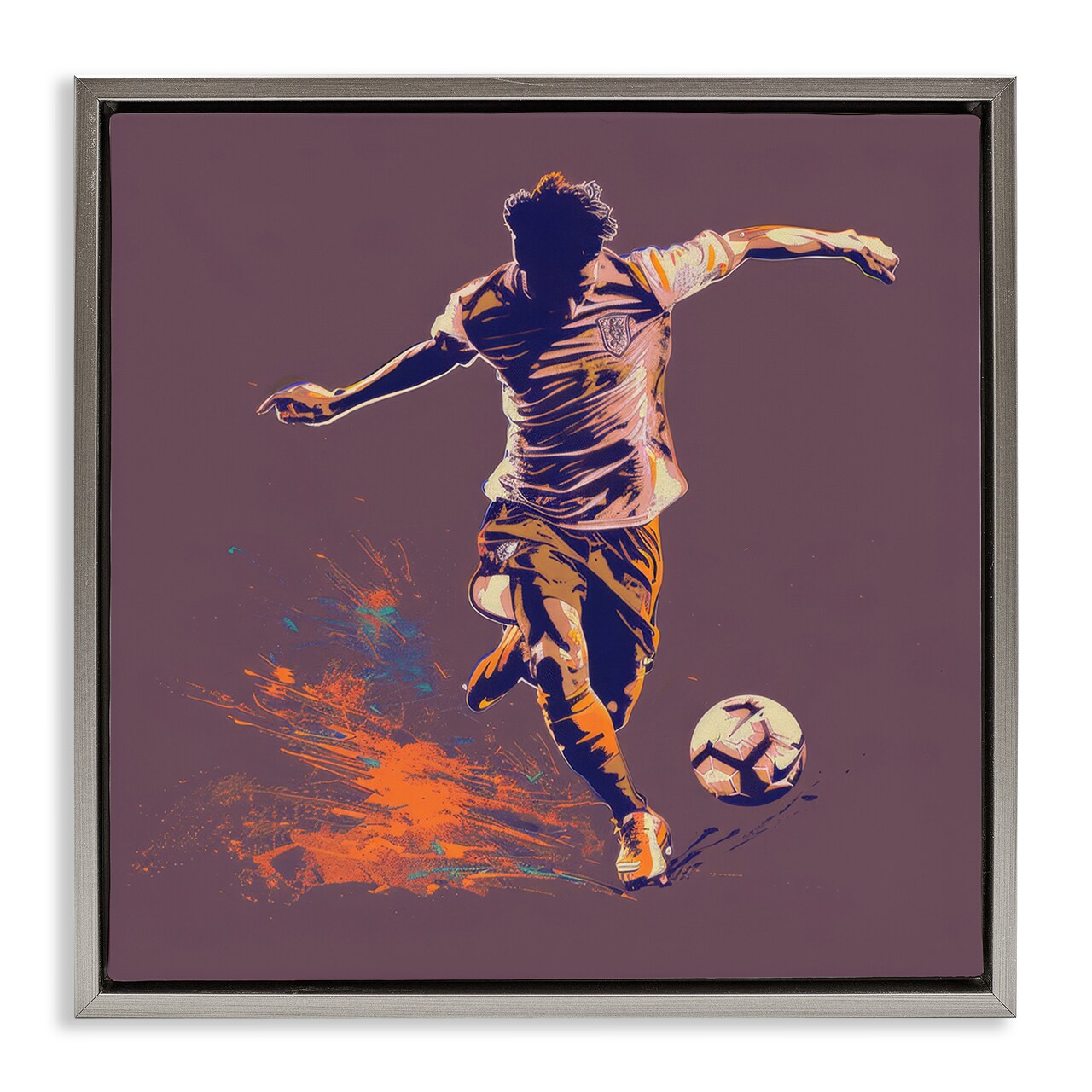 Stupell Industries Winning Goal Abstract Athlete Framed Floater Canvas Wall Art Design by Lazar Studio